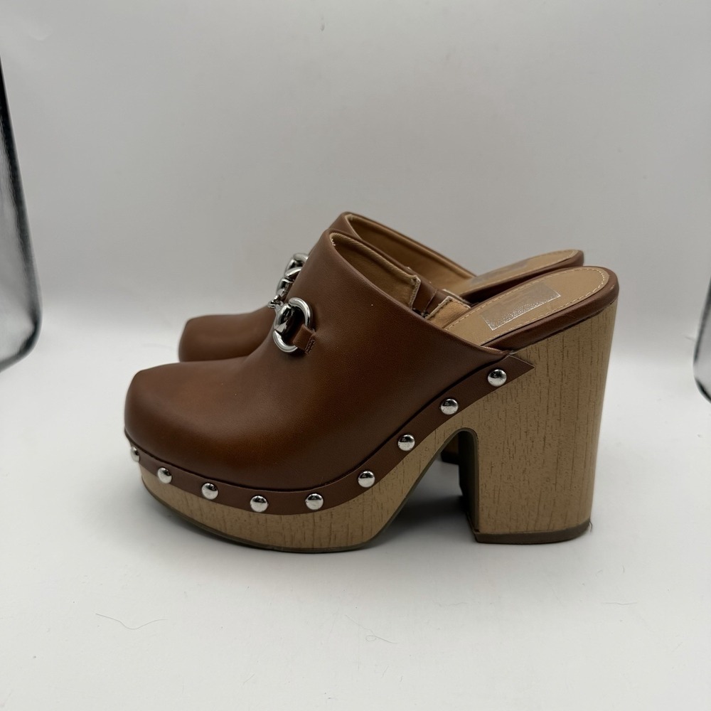 Dolce Vita DV‎ Women's Sz 7 Chrissy Studded Block-Heel 4.5 Inch Clogs Shoes